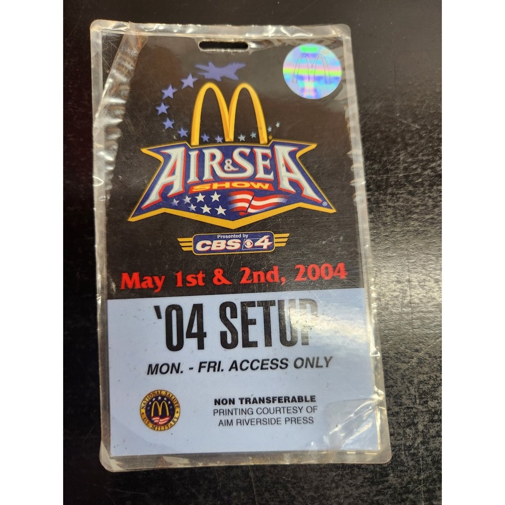 Vintage 2004 McDonald's Air & Sea Show '04 SETUP Event Pass Credential No. 0427